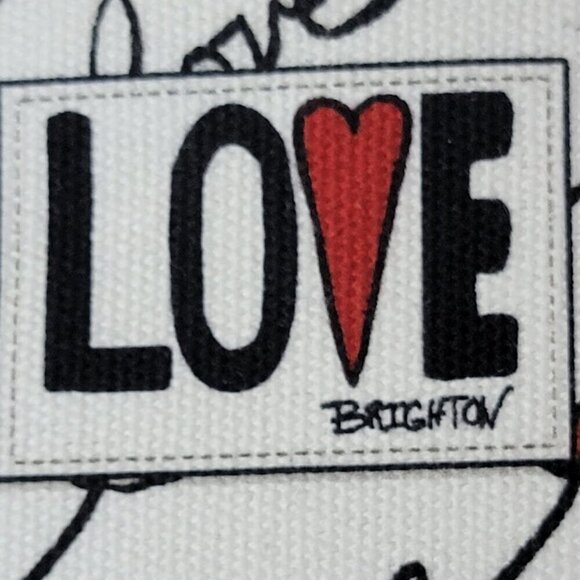 Brighton "LOVE SCROLL" Canvas Crossbody Bag - Picture 2 of 11